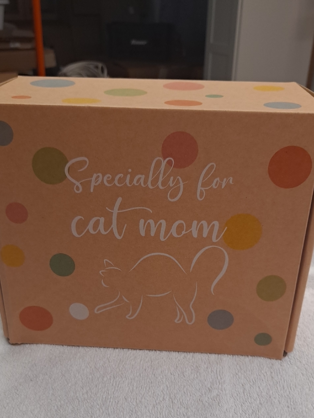 Cat Mom Gift Box - Brown Polka Dot Design